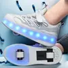 Zapatos de Patines de Cuatro Ruedas Baratos para Niños al por Mayor, Patines de Ruedas Retráctiles Invisibles para Niñas, Patines de Ruedas de Ocho Ruedas Deportivos para Estudiantes Niños
