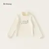 Ropa para Niños Bangxuan Bebé Estilo Coreano Ropa de Otoño Camiseta Base Simple para Niños Cuello Semi Alto Ropa Interior Camiseta de Manga Larga para Niñas