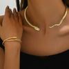 Europa e Estados Unidos transfronteiriço simples senhoras colar pulseira terno personalidade espírito cobra diamante design liga colar jóias atacado