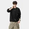 Sudadera Desan de canalé con bordado tridimensional de cuello redondo para hombre talla grande, nuevo top de moda otoño e invierno de corte holgado para personas de mayor tamaño