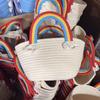 Gran Marca Bebé Luna Llena Souvenir de Cumpleaños Niños Cien Días Banquetes Bolsas de Regalo de Agradecimiento Bolso de Mano Tejido a Mano para Salir Estilo Pastoral