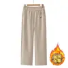 Pantalones de pana gruesa de pierna recta estilo mom para mujer, nuevos de otoño e invierno, color liso, superficie lisa, versión estrecha, pantalones de pierna ancha para mujer