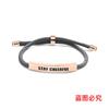 Pulseiras de Corda Trançada Multicor Transfronteiriças Europeias e Americanas Mantenha a Alegria e o Humor Presentes Inspiradores de Feriado com Pulseiras de Aço Inoxidável Gravadas