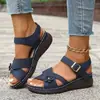 Sandálias Planas Casuais de Bico Aberto Estilo Europeu e Americano, Sapatos Femininos de Tamanho Grande para Amazon, Estilo Romano de Tamanho Grande, Atacado para Comércio Exterior