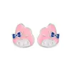 Lindos Aretes de Dibujos Animados Kuromi Melody Hello Kitty Estudiante Japonesa Simples Versátiles Aretes para Perforación de Oreja para Mujeres