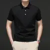 Camiseta de Manga Corta para Hombre de Verano Estilo Nuevo Color Sólido Cuello Solapa Casual Transpirable Camisa Polo de Media Manga Tendencia Ropa para Hombre