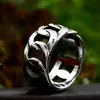 Guerrero de Acero anillo de cadena de motocicleta de acero inoxidable vintage estilo de motocicleta moda personalidad acero de titanio joyería de mano de moda para hombre