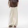 Pantalones largos rectos de pierna ancha de seda Yamamoto estilo americano para hombre, frescos para otoño, ajuste holgado, pantalones casuales de secado rápido para hombre