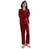 Pijama con cuello de mariposa de Little Red Book que se puede usar en exteriores, manga larga, ropa de hogar de alta calidad para mujer, pijamas de seda helada de primavera y verano para mujer
