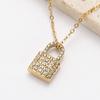 Collar de acero de titanio para mujer, estilo coreano, de lujo, con cierre de diamante de doble cara, chapado en oro de 18 quilates, cadena de clavícula sencilla.