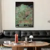 Nova Pintura Decorativa de Pavilhão de Paisagem Estilo Chinês, Arte de Parede Vintage Personalizada Verde Escuro para Hotel, Mural Grande para Hall de Entrada