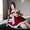 Doriara Nuevo Uniforme Navideño para Niña Vestido Dorado de Terciopelo sin Tirantes Lazo Ambiente Estrellado Vestido Navideño