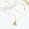 Moda Europea y Americana Lujo Ligero Cadena para Clavícula Acero Inoxidable Incrustado de Diamantes Pulpo Serie Oceánica Joyería de Nicho de Gama Alta Venta al por Mayor