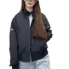 Chaqueta corta retro estilo americano de corte holgado con cuello mao, nueva chaqueta de béisbol casual versátil para mujer Otoño 2026