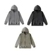 Sudadera Pesada de Terciopelo Transfronteriza 450g para Hombre Otoño e Invierno Gruesa Lavada Desgastada Cremallera Cardigan para Pareja Chaqueta con Capucha
