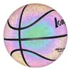 Baloncesto Auténtico Longhang/Longhang Reflectante Luminoso Tamaño 7 Regalo de Cumpleaños para Adulto Baloncesto de Cuero PU Brillante