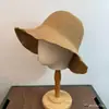 Sombrero de Pescador Tejido de Paja Fina Estilo Japonés de 8 cm, Plegable con Ala Ancha, Hace que la Cara Parezca Más Pequeña, Adecuado para Protección Solar de Primavera y Verano