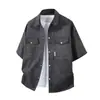 Ropa Masculina Tallas Grandes Transfronteriza 2025 Camisas de Trabajo de Manga Corta para Hombre Camisas de Manga Corta a la Moda Tendencia Estilo Americano para Hombre