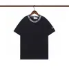 Minha Marca Trendy T-Shirt de Manga Curta Gola Redonda Bordado Gráfico Frontal Unissex Masculina Meia-Manga Verão [Corte Solto]