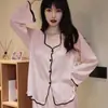 Pijama para Mujer Verano Delgado Seda de Leche 2025 Nuevo Simple Manga Corta Shorts Talla Grande Ropa de Casa Traje para Mujer