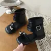 Sandalias de Cuero Suave para Niñas con Punta de Tira, Verano 2026, Sandalias Romanas de Caña Media con Punta Cuadrada, Suelas Suaves y Empeines Medios-Altos