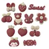 Parche de Dibujos Animados Accesorios para Joyería DIY Funda para Teléfono Móvil Pegamento de Crema Pasador Accesorios para el Cabello Media Cara Banda de Goma Rojo Vino Material para Bolsas de Zapatos