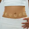 Cadena de cintura espiral retro europea y americana transfronteriza con sol, cadena corporal dorada de girasol empalmada, fabricante de accesorios para la cintura de bikini
