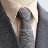 Traje formal de negocios con cremallera perezosa, corbata de lana a cuadros para hombre, de un solo tirador, gris, de fábrica coreana