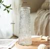 Jarrón de vidrio repujado de celebridad en línea estilo ins transparente para nutrir con agua flores de bambú ricas decoración de arreglo de flores secas para sala de estar