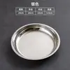 Plato Plano Redondo de Acero Inoxidable Estilo Coreano Plato Redondo para Bocadillos de Bebé Plato para Restaurante de Barbacoa Coreana Plato para Huesos Plato Redondo Hondo Plato para Bocadillos