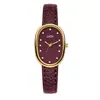 Relógio Feminino Ankela Vermelho, Luxo Leve, Pulseira de Couro de Alta Qualidade, Relógio de Quartzo, Alto Valor Estético, Relógio Feminino de Estilo Retrô de Nicho