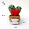 Muñecas de Hilo Tejido Transfronterizas, Macetas de Amor, Ramilletes de Girasol Hechos a Mano con Crochet, Flores Artificiales, Adornos de Escritorio al por Mayor