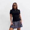 Camiseta Básica de Verano para Mujer Europea y Americana, de Canalé, Hueca, Sencilla, Manga Corta, Estilo 'Hot Girl', Moda Transfronteriza