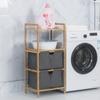 Casa de bambu pano de armazenamento rack simples roupas sujas cesta de armazenamento estilo nórdico Home Drawer tipo roupas sujas cesta de armazenamento para cabelo