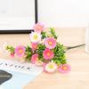 Venta caliente transfronteriza flores artificiales crisantemo decoración del hogar flor de seda paisajismo de jardín exterior arreglo floral para valla margarita pequeña
