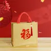 Bolsas da Sorte de Ano Novo de Alta Qualidade em Estoque, Impermeáveis, Espessadas, Tridimensionais, Sacolas Tote Publicitárias Promocionais, Bolsas de Mão de Lona Vermelha