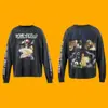 Camiseta larga de manga larga Saint xxx stb, marca de moda americana de alta calle, lavada, desgastada, vintage, para hombre y mujer, top de corte holgado
