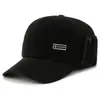 Nova Boina Masculina de Inverno com Forro de Veludo Espesso, Chapéu Plano Casual para Exterior, Quente, de Algodão, à Prova de Vento, Proteção para as Orelhas, Boné de Baseball