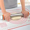 Amazon Rodillo de Acero Inoxidable de 17 pulgadas con Escala, Palo para Harina de Grosor Ajustable y Juego de Esterilla para Amasar en Stock