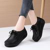 Zapatos para Madre de Mediana Edad y Anciana Talla Grande Cómodos Zapatos Mecedoras Mujer Suela Gruesa Zapatos Pequeños de Cuero Zapatos de Cuña Zapatos de Una Sola Capa Mujer Zapatos Lenteja Caracol Mujer