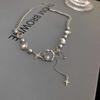 Collar de circonita con piedra de luna blanca para mujer, estilo veraniego, dulce y moderno, para chicas Spice Girls, accesorios para celebraciones de Internet, diseño de nicho, cadena de clavícula avanzada y moderna.