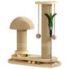 Plataforma Giratória de Madeira Maciça para Gatos Yuchong, Arranhador para Gatos, Vara de Brincar com Penas para Gatos, Placa Arranhadora para Gatos, Brinquedo Durável para Gatos, Estrutura de Escalada para Gatos em Sisal