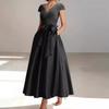 Vestido de Noche 2026 Estilo Nuevo Cuello en V Bordado Elegante Largo Negro Adecuado para el Uso Diario por Socialités en Ebay, Vestido Adelgazante