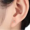 Pendientes lisos simples de plata de ley S990 pendientes de guisantes de plata de ley para parejas aguja de plata pequeño regalo