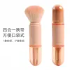 Pincel de Maquiagem Portátil, Pincel para Blush Multifuncional Quatro em Um, Pincel para Pó Coberto, Conjunto de Pincéis para Sombra, Conjunto Mini de Pincéis de Maquiagem
