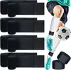 Negro 4 Piezas Espinilleras de Fútbol Elásticas Protectores de Pierna de Fútbol Antideslizantes para Patear