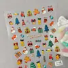 Pegatinas de Navidad de Dibujos Animados con Muñeco de Nieve en Relieve Transfronterizas, Múltiples Diseños Disponibles, Pegatinas de Arte para Uñas con Atmósfera Navideña Invernal, Modelo CA