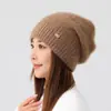 Gorro de Punto Otoño e Invierno para Mujeres de Mediana Edad y Mayores, Gorro Baotou de Terciopelo Ardilla para Madre, Elegante, Elástico, Estilo Occidental, Gorro Cálido de Terciopelo