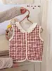 Chal de Algodón para Niños 26 Otoño/Invierno Nuevo Estilo Chal para Casa de Niños con Relleno, Chal Cálido de Encaje para Niñas para Ropa Exterior