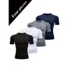 Ropa de Fitness Deportiva de Verano, Camiseta Ajustada de Manga Corta para Hombre, Talla Europea, Transpirable de Secado Rápido Transfronteriza, Top Base para Entrenamiento de Running